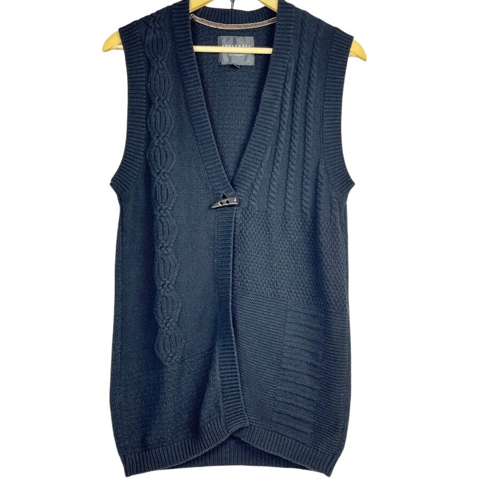 Sanctuary Women's Medium Knit Sweater Vest Black‎